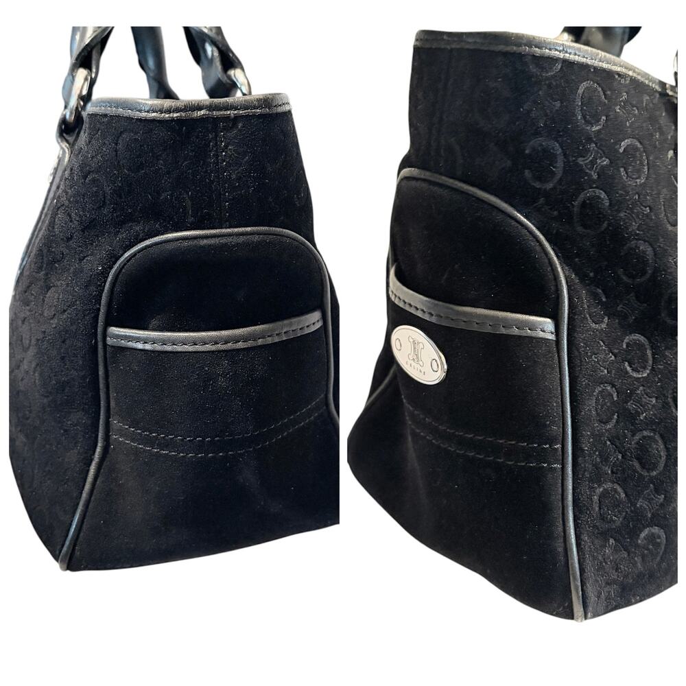 Céline Boogie Bag — Black C Macadam Monogram Suede-Silver Hardware Made in Italy - Picture 12 of 12